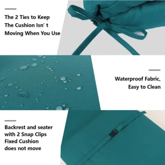 FURNIinspire Outdoor Seat Cushions Chair Cushion Replacement Outdoor Chaise Lounge Cushion 2 PCS For Patio Garden, Backyard, Blue, 75"*24"*2.7" image {1}