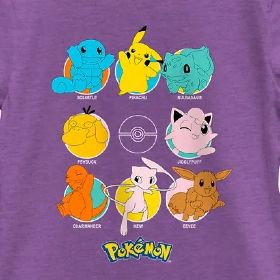 Girl's Pokemon Character Circles T-Shirt image {1}