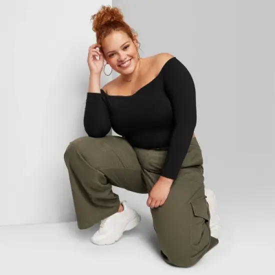 Women's Long Sleeve Off the Shoulder T-Shirt - Wild Fable&trade; image {3}