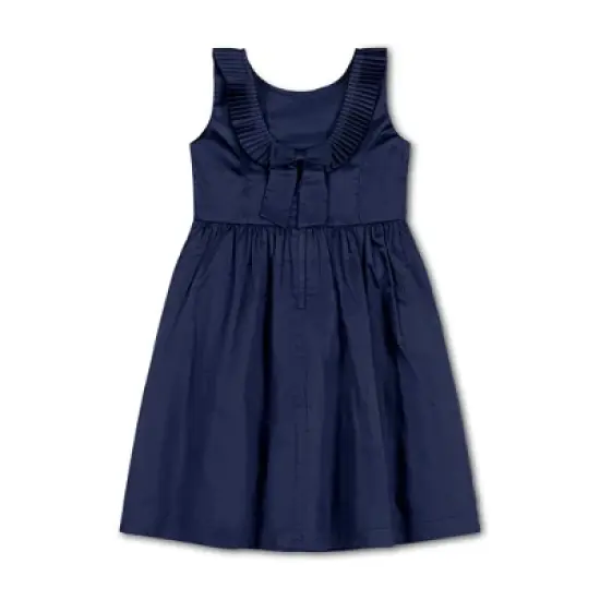 Hope & Henry Girls' Sleeveless Pleated Collar Sateen Party Dress, Infant image {2}