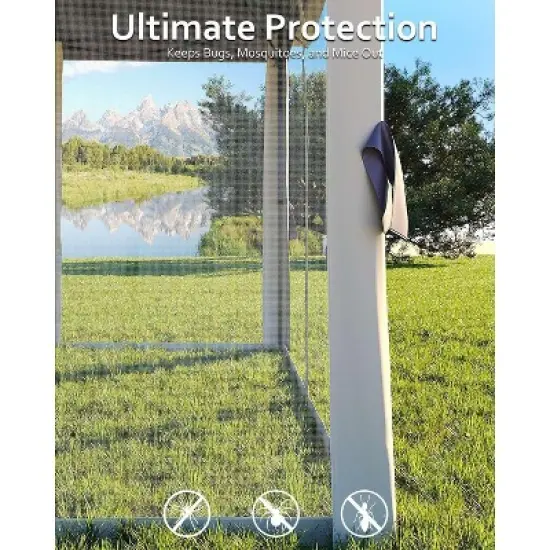 11x11 FT Heavy-Duty Outdoor Gazebo Pavilion - Double Roof w/ Mosquito Netting, All-Weather Metal Frame for Patio, Garden & Deck image {5}