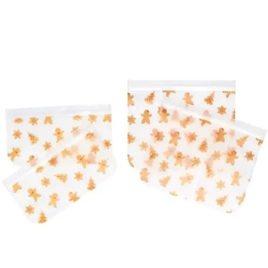 The Lakeside Collection 4-Pc. Gingerbread Resuable Food Bags 4 Pieces image {1}