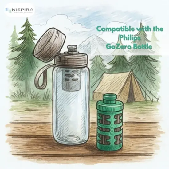 Nispira Activated Carbon Water Filter Replacement Compatible with Philips GoZero Adventure Water Bottle, 6 Pcs image {3}