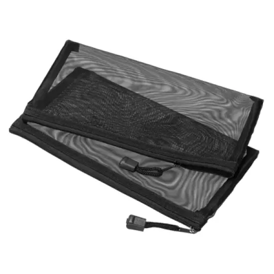 Unique Bargains Mesh Bags Nylon Zip Pouch Pencil Case Storage Pockets 6 Pcs image {8}