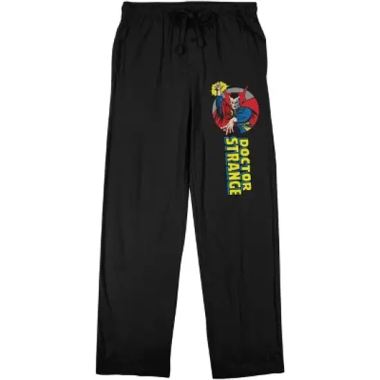 Marvel Comics Presents Dr. Strange With Logo Men's Black Sleep Pajama Pants image {7}