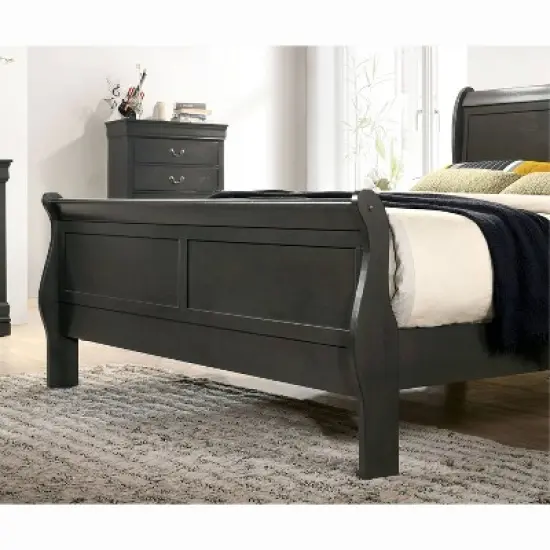 3pc Sliver Sleigh Bed with 2 Nightstands - HOMES: Inside + Out image {5}