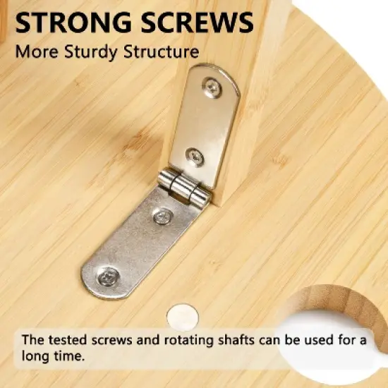 Tirrinia Folding Picnic Table, Portable Natural Bamboo Table, 4 Wine Glasses Holder, 1 wine holder, Snack Tray Table for Outdoor Picnic image {5}