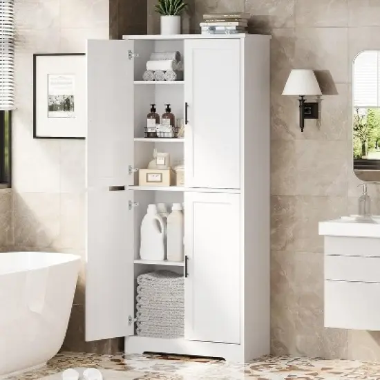 Freestanding Kitchen Pantry Cabinet with Doors and Adjustable Shelves, 70" Tall Storage Cupboard, Versatile Cabinet image {5}