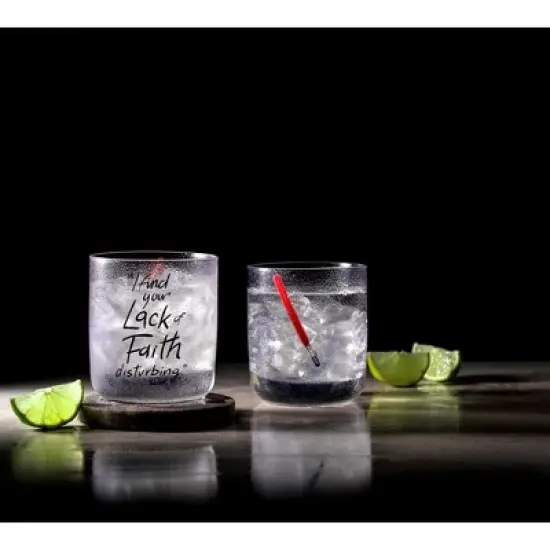 Star Wars New Hope Darth Vader Red Lightsaber Short Drinking Glass - 10 oz - Set of 2 image {3}