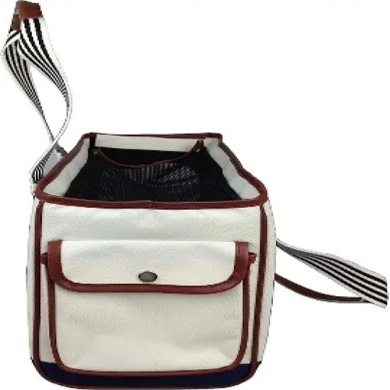 Pet Life Fashion 'Yacht Polo' Pet Carrier White-M image {1}