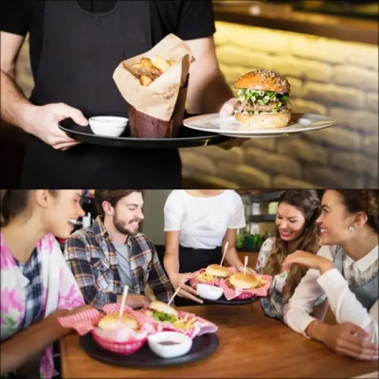 Unique Bargains Non-slip Durable Reusable Stackable Serving Tray for Home Cafeteria image {4}