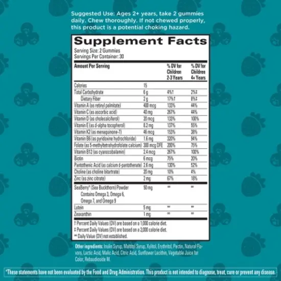 Hyland's Naturals Kids' Sugar Free Multivitamin + Brain & Eye Health - 60ct image {6}