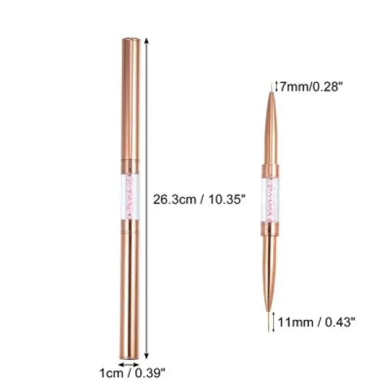 Unique Bargains Nail Art Liner Brushes Nails Gel Polish Painting Nail Art Design Liner Brush Pen Set Nail Dotting Painting Drawing Pen Rose Gold Tone image {3}