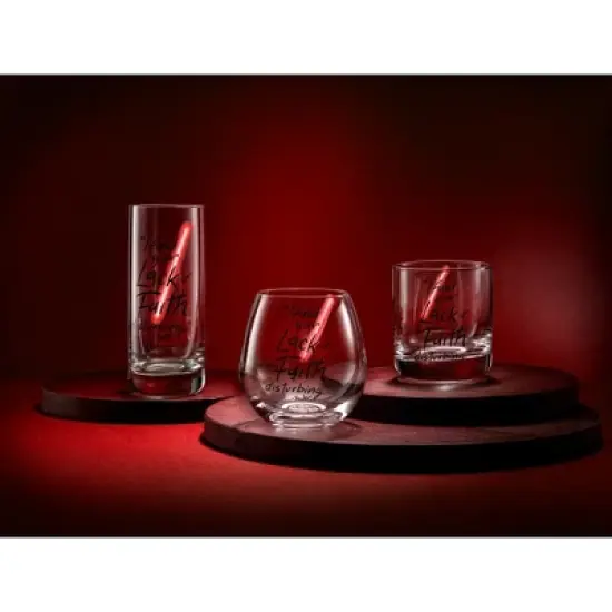 Star Wars New Hope Darth Vader Red Lightsaber Short Drinking Glass - 10 oz - Set of 2 image {5}