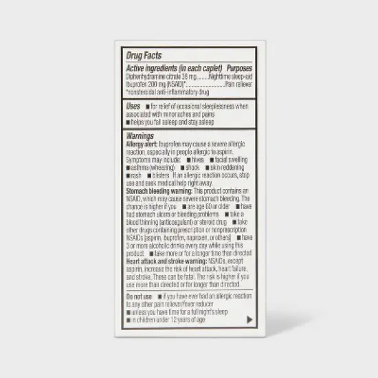 Ibuprofen (NSAID) PM Extra Strength Pain Reliever/Nighttime Sleep-Aid Caplets - up&up&trade; image {2}