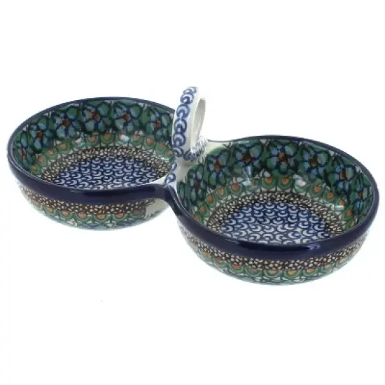 Blue Rose Polish Pottery 942 Ceramika Artystyczna Divided Seasoning Cellar image {5}