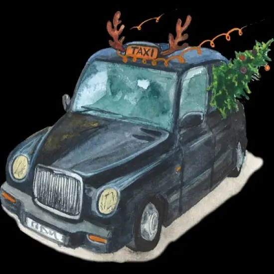 Women's Design By Humans Christmas Cab By ValerieShephard Racerback Tank Top image {1}