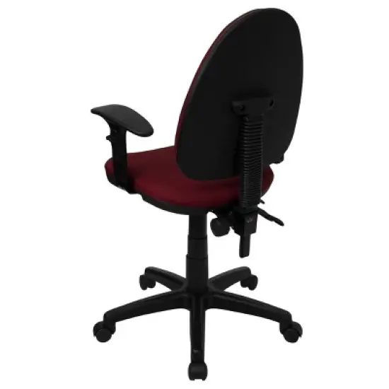 Flash Furniture Mid-Back Fabric Multifunction Swivel Ergonomic Task Office Chair with Adjustable Lumbar Support and Adjustable Arms image {1}