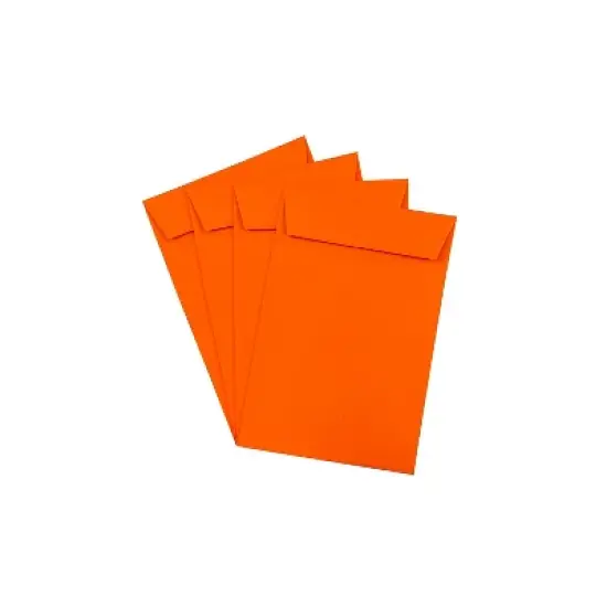 JAM Paper 6 x 9 Open End Catalog Colored Envelopes Orange Recycled 88129 image {2}