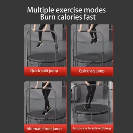 Mini Steel Trampoline, Indoor Fitness Exercise, Maximum Load Capacity 330 Pounds, for Adults or Kids image {7}