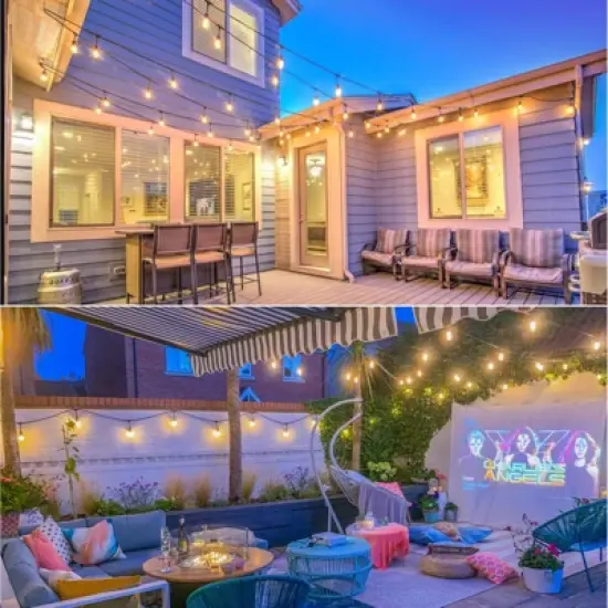 Itopfox 96FT LED Outdoor String Lights, Dimmable Waterproof Patio Lights with Shatterproof Edison Vintage Bulbs for Backyard Porch Garden image {8}