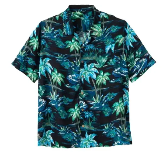 KS Island by KingSize Men's Big & Tall  Printed Rayon Short-Sleeve Shirt image {4}