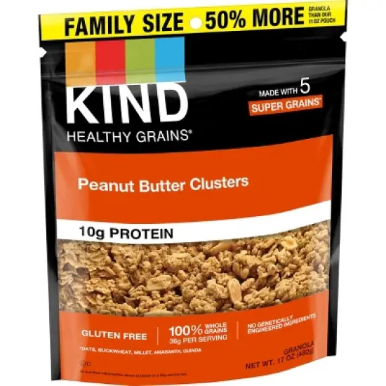 KIND Peanut Butter Whole Grain Clusters Granola - 17oz image {2}