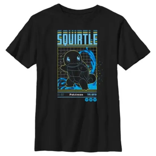 Boy's Pokemon Squirtle Retro Grid T-Shirt image {4}