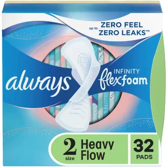 Always Infinity FlexFoam Pads for Women - Size 2 - Super Absorbency - Unscented image {12}