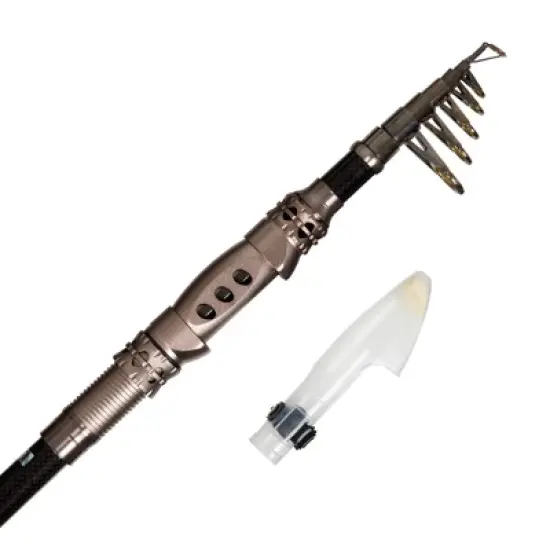 Leisure Sports Fishing Combo With 78-in Telescopic Rod, Size 20 Spinning Reel, Monofilament Line, and Carrying Bag - Black/Silver image {1}