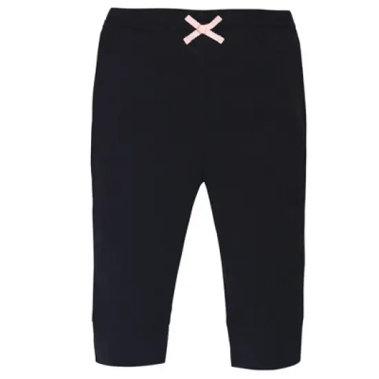 Touched by Nature Baby and Toddler Girl Organic Cotton Pants 4pk, Black Floral image {5}