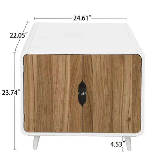 Abel Cat Litter Box Enclosure Multipurpose Anti Tracking Ventilation Holes with Magnetic Doors And Metal Legs Pet House-The Pop Home image {5}