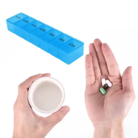 Unique Bargains 7 Grids Single Row Pill Case Clear 1 Pc image {3}