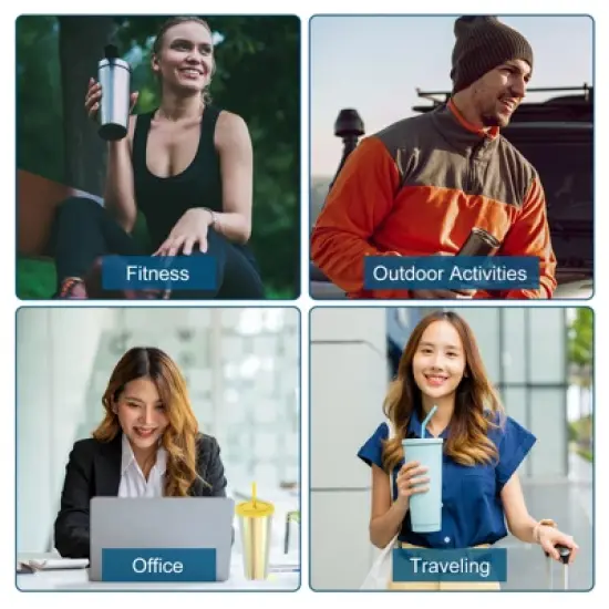 Unique Bargains Acrylic Insulated Double Wall Tumbler with Lid and Straw image {5}