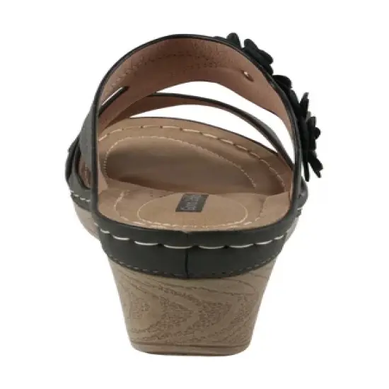 GC Shoes Rita Flower Comfort Slide Wedge Sandals image {2}