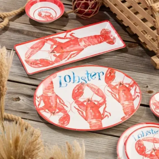 Certified International 2pc Beach House Lobster Melamine  Platter Set image {5}