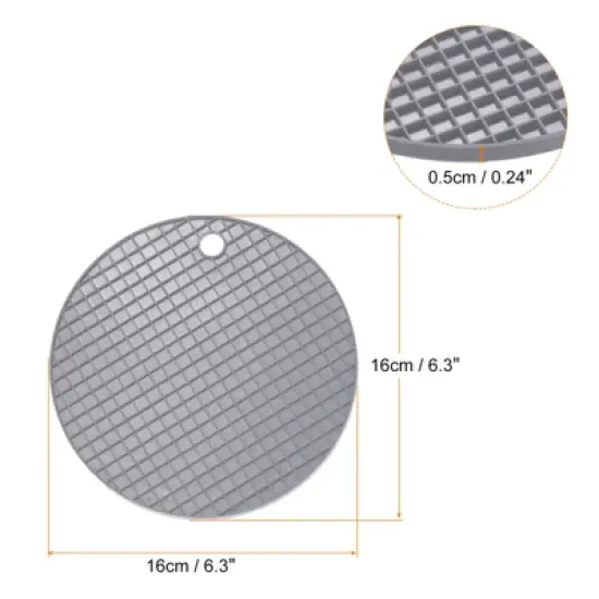 Unique Bargains Silicone Heat Resistant Non-slip Flexible Trivet Mats Light Gray 2 Pcs image {1}