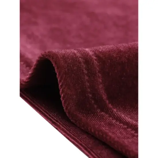 Allegra K Women's Button Down Blouse Solid Color Long Sleeve Velvet Work Shirt image {4}