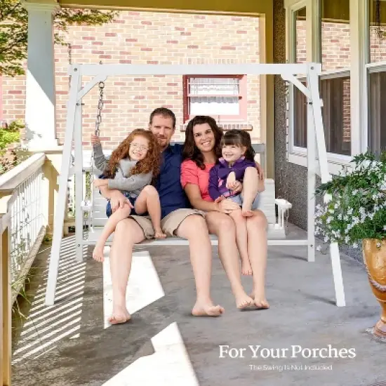 VINGLI Heavy Duty 660 LBS Wooden Swing Frame with Extra Bottom Connection Board, A-Frame Porch Swing Bench Stand for 5 FT Swing Chair image {11}