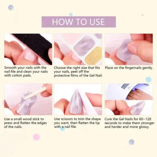 Saviland Women's 20PCS 10 Sizes Semi-Cured Gel Nail Strips Kit - Mint Frost Glitter Design with Tools. image {3}