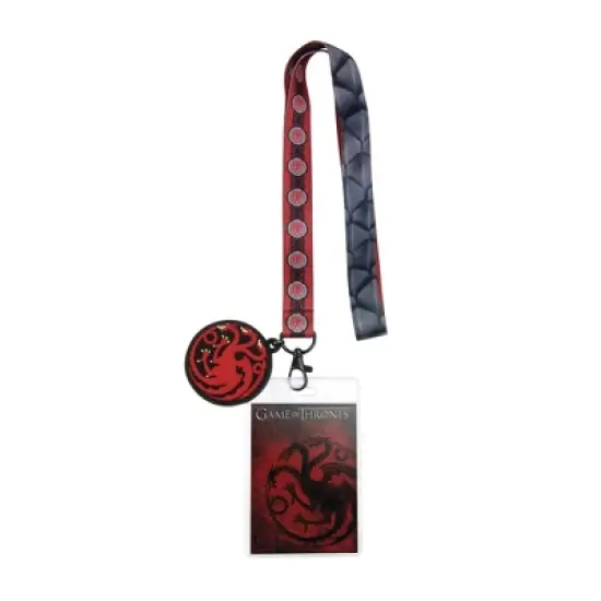 Crowded Coop, LLC Game of Thrones House Targaryen Lanyard w/ PVC Charm image {3}