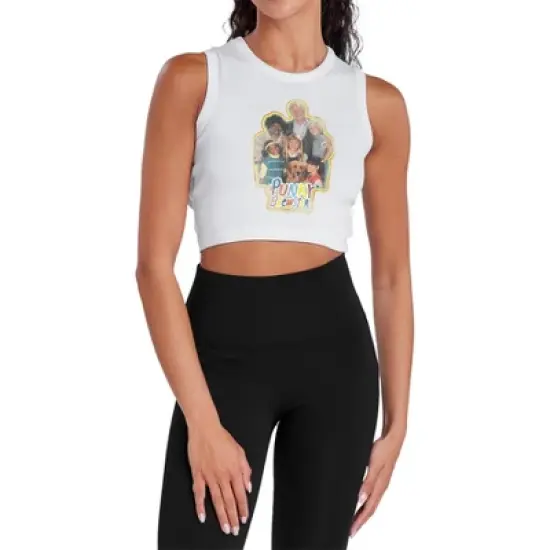 Women's Punky Brewsterpb Distressed Sleeveless Crop Top Tank image {5}