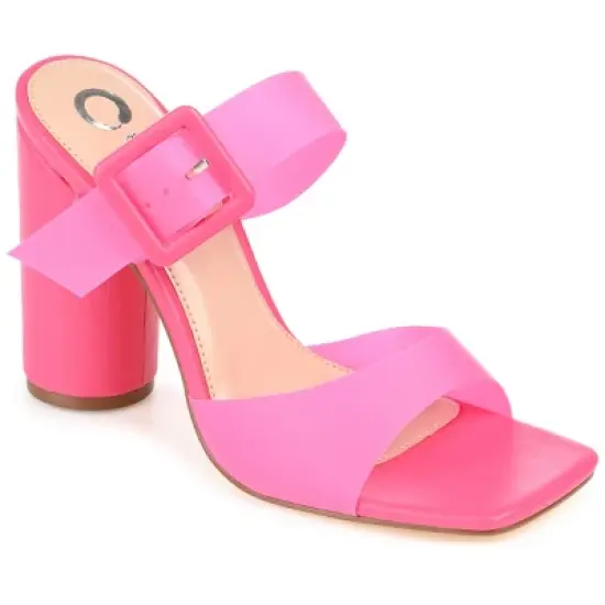 Journee Collection Womens Luca Tru Comfort Foam Open Square Toe Block Heel Sandals image {11}
