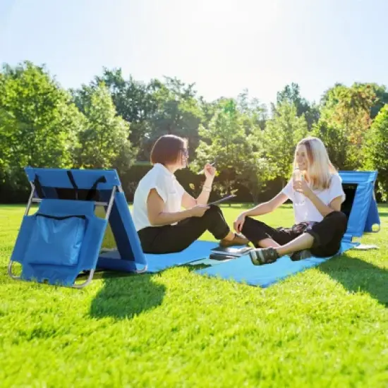 Karl Home Patio Blue Lightweight Foldable Beach Mat Lounge Chair image {5}