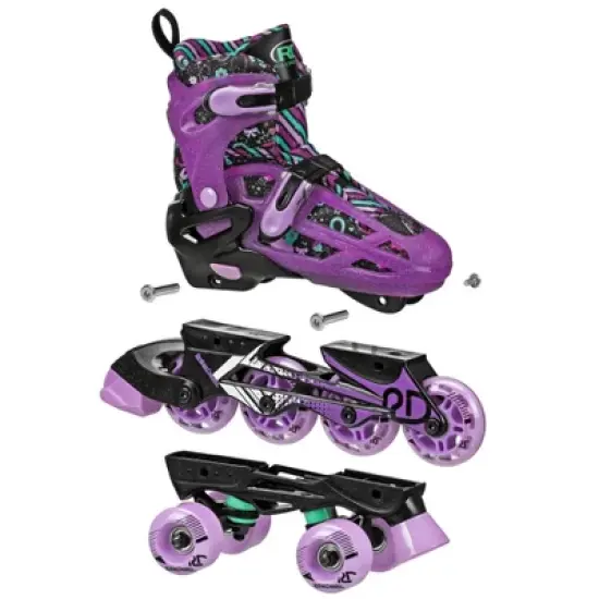 Roller Derby Lomond Kids' Adjustable Inline-Quad Combo Skates - Black image {3}