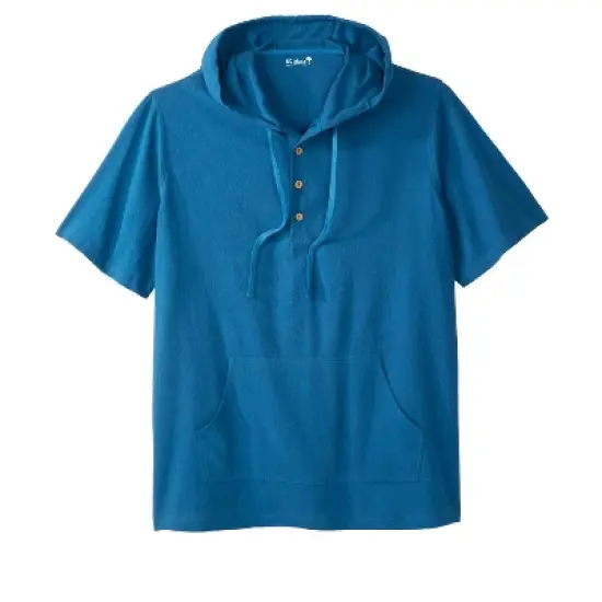 KS Island by KingSize Men's Big & Tall &trade; Gauze Short-Sleeve Hoodie image {6}