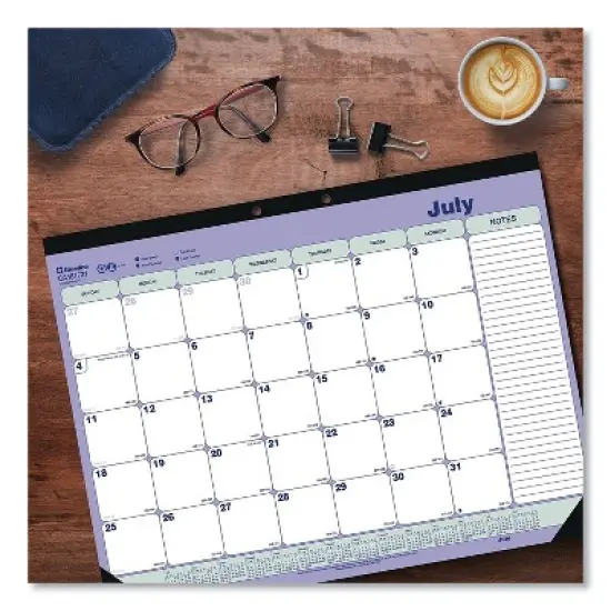 2022-2023 Blueline 21.25" x 16" Academic Monthly Desk Pad Calendar White/Blue/Green (REDCA181731) image {3}