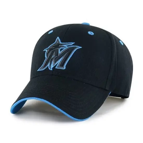 MLB Miami Marlins Youth Black Money Maker Hat: Cotton Twill, Adjustable Snapback image {2}