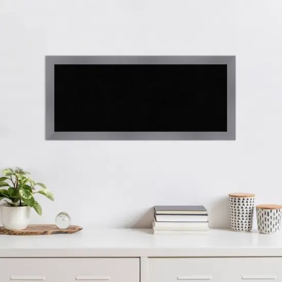 32"x14" Edwin Wood Frame Black Cork Board Gray - Amanti Art: Wall Mounted, Bulletin Display, Office Decor image {7}