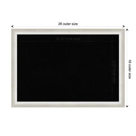 26"x18" Two Tone Wood Frame Cork Board Silver - Amanti Art image {9}